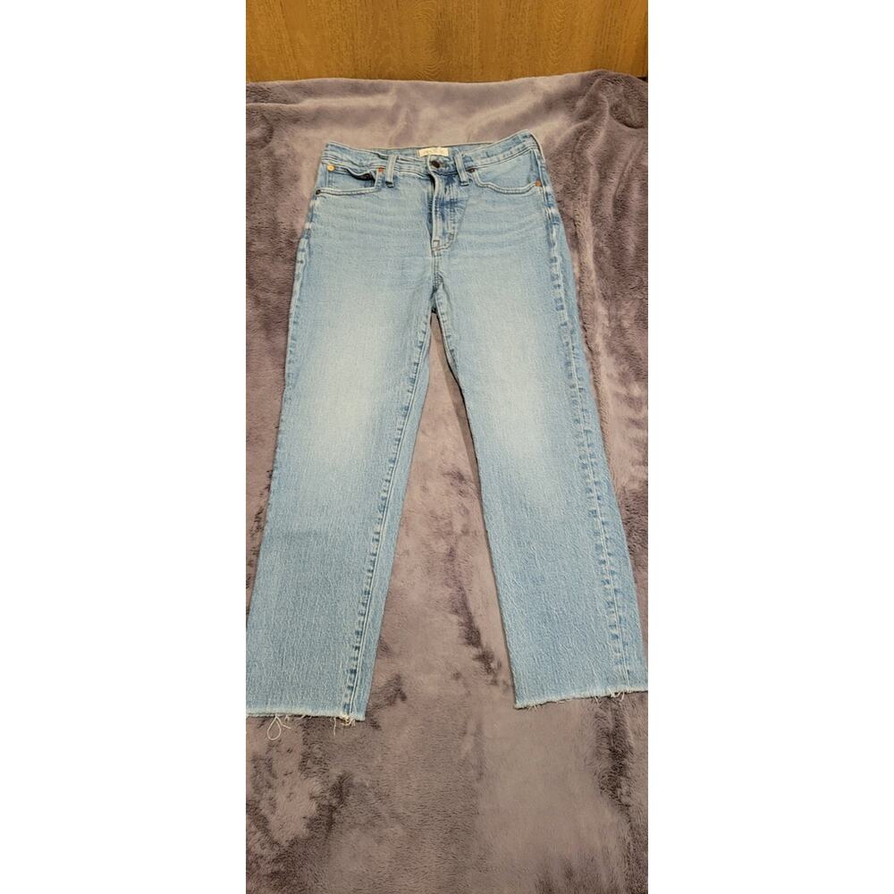 Madewell Jeans The Perfect Vintage Jean Womens 28 High Rise Light Wash Raw Hem